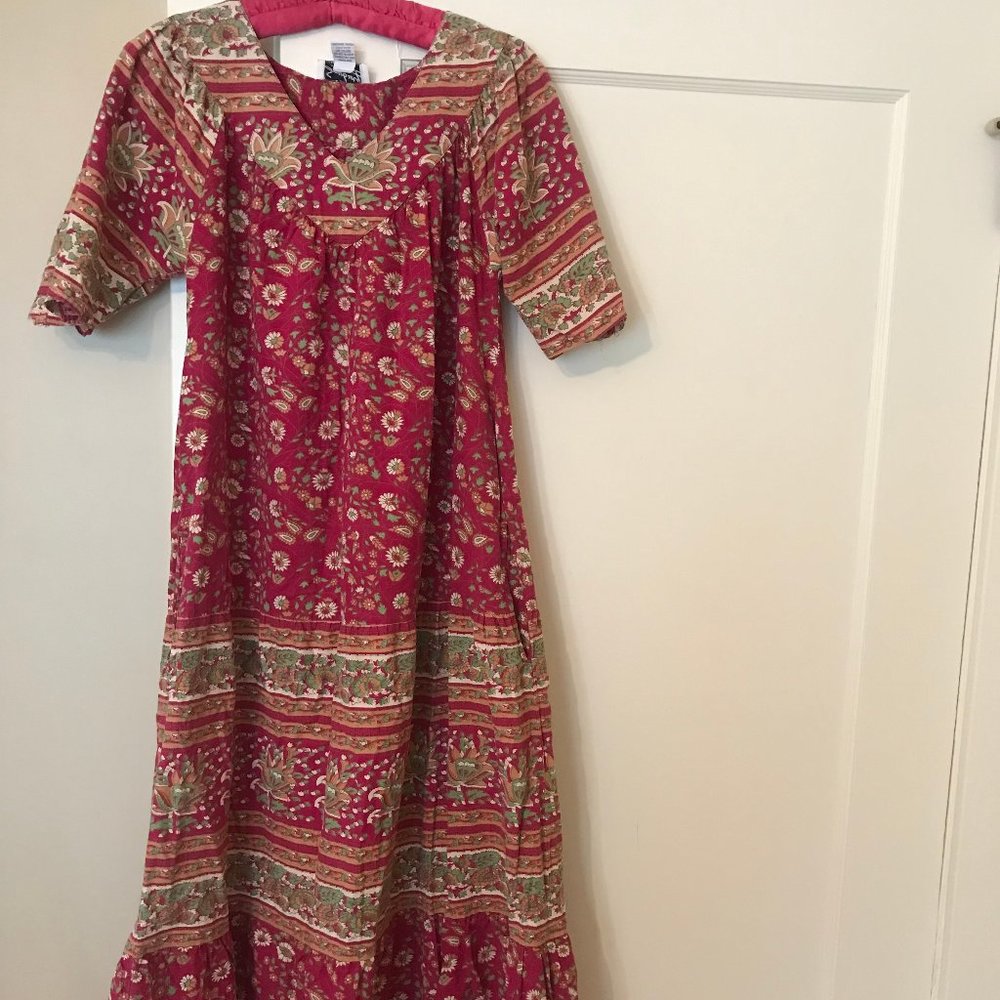Vintage 1970s Styled by SayBury Indian Cotton Rainbow Caftan